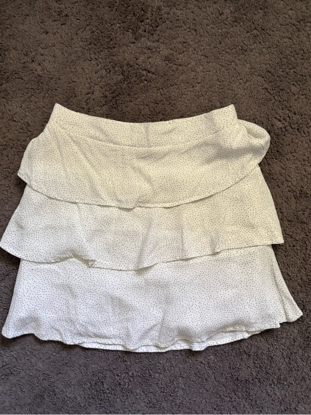 Cotton On White Polka Dot Layered Ruffle Mini Skirt